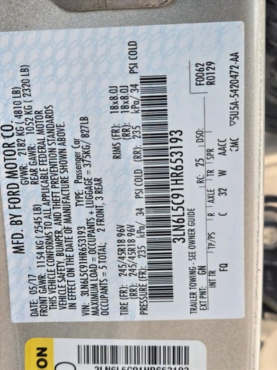 2017 Lincoln MKZ Select FWD