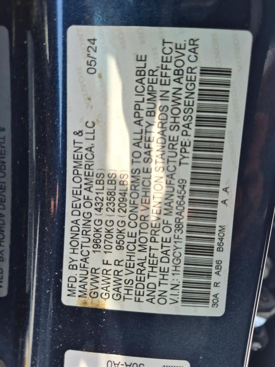 2024 Honda Accord Sedan EX CVT