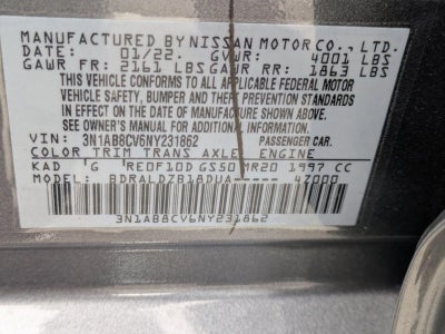 2022 Nissan Sentra SV CVT