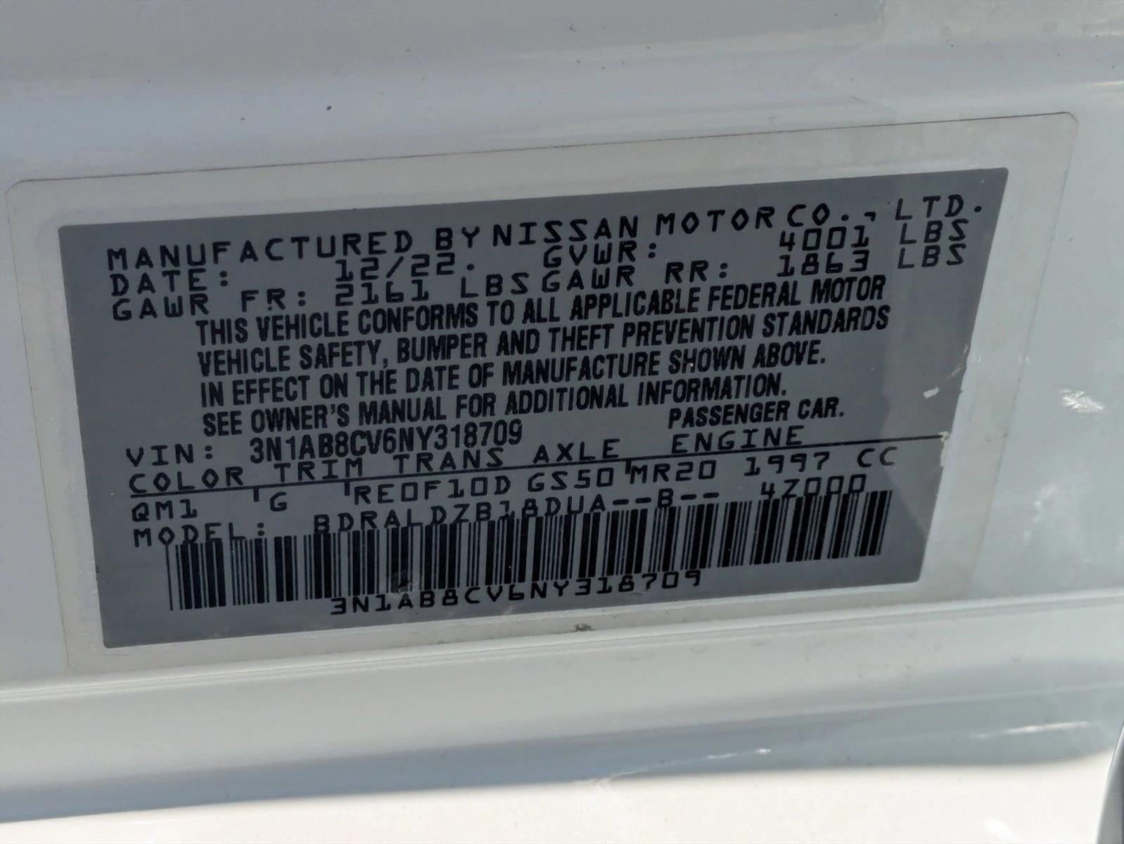 2022 Nissan Sentra SV CVT