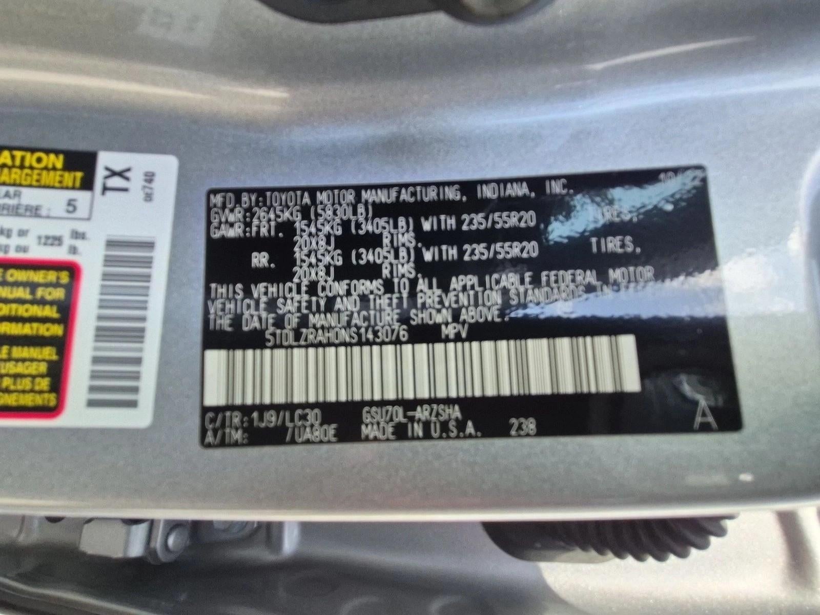 2022 Toyota Highlander XSE FWD (Natl)