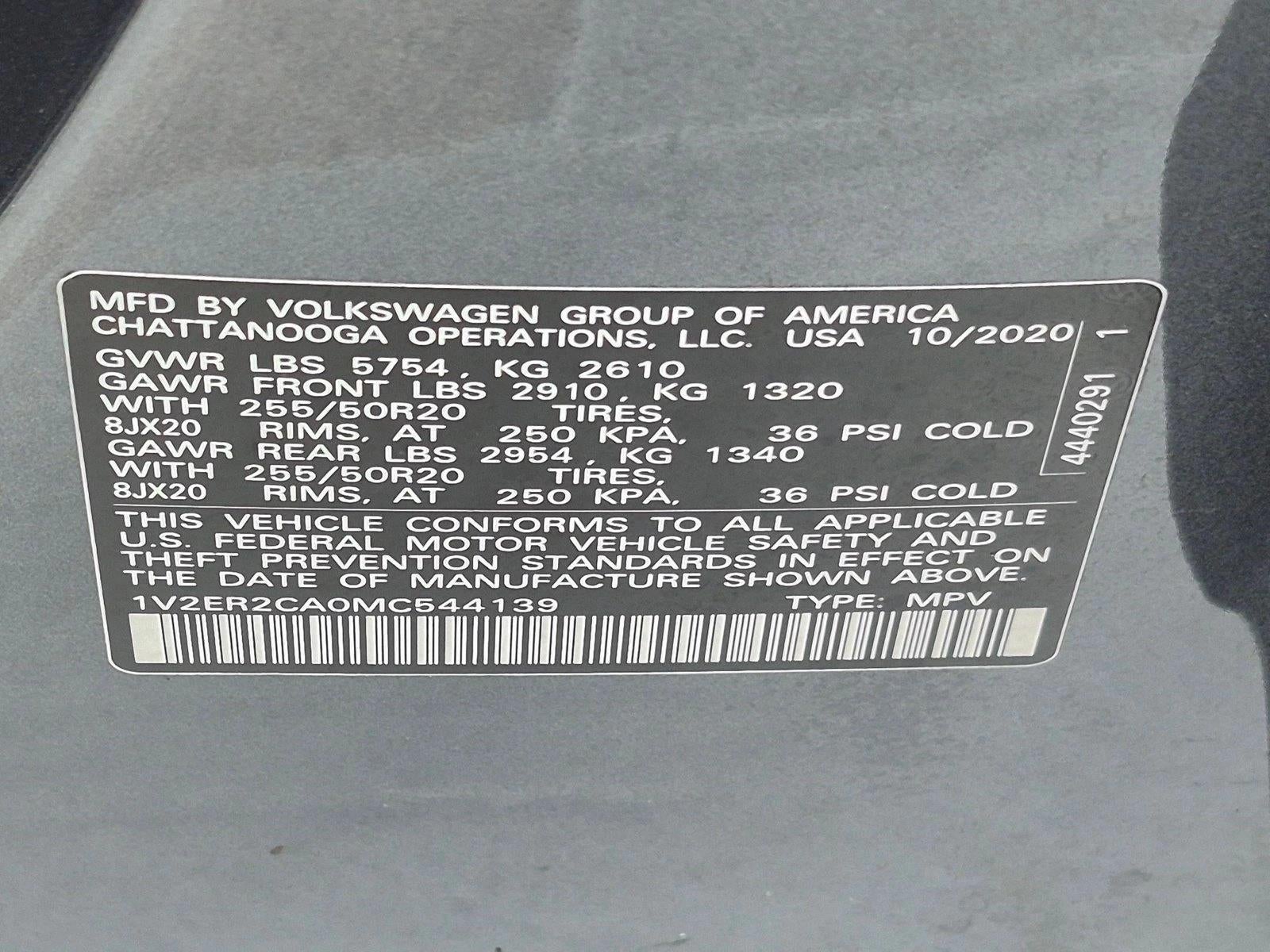 2021 Volkswagen Atlas 2021.5 3.6L V6 SEL FWD