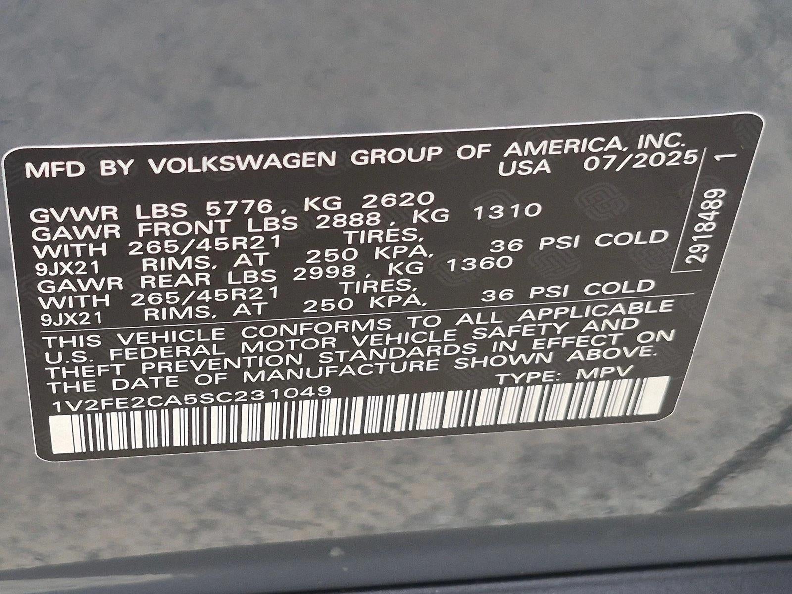 2025 Volkswagen Atlas Cross Sport 2.0T SEL Premium R-Line 4MOTION