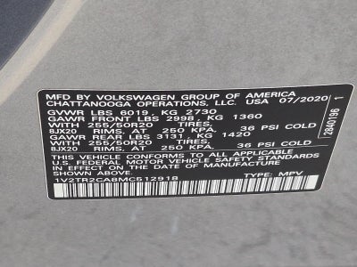 2021 Volkswagen Atlas 3.6L V6 SEL Premium 4MOTION *Ltd Avail*