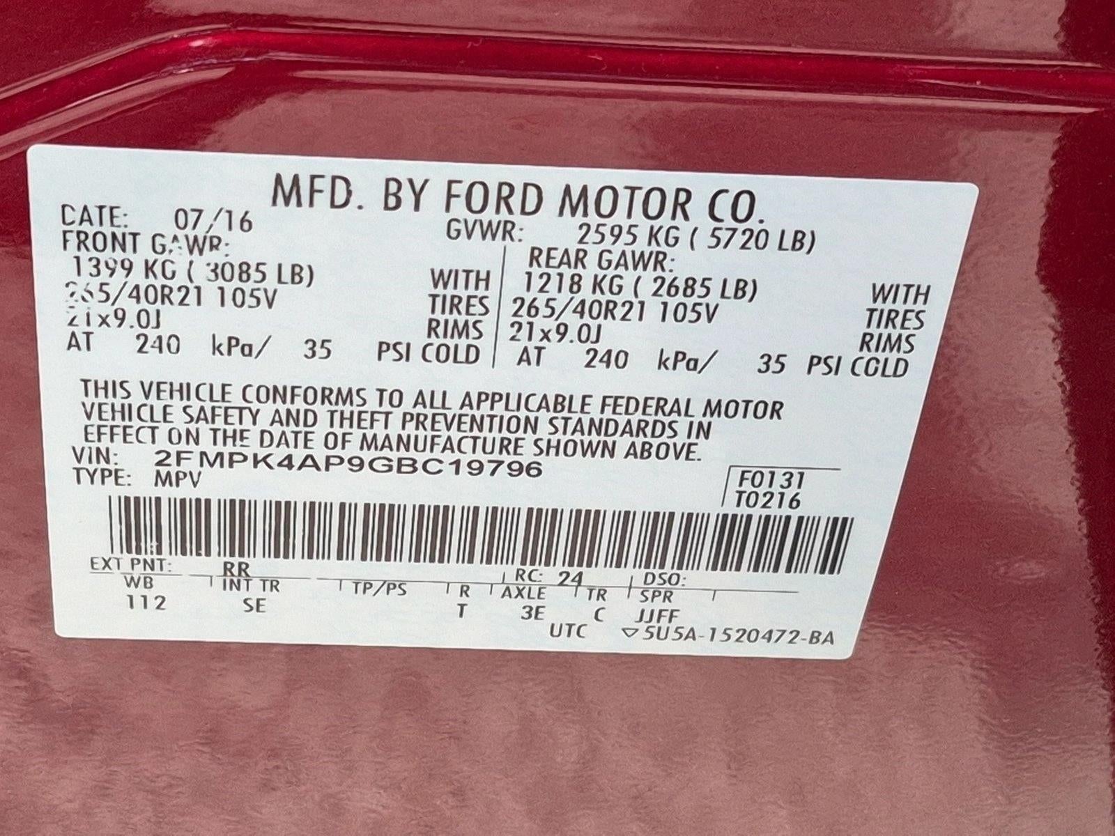 2016 Ford Edge 4dr Sport AWD