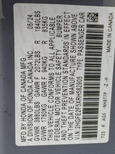 2024 Honda Civic Sedan Sport CVT
