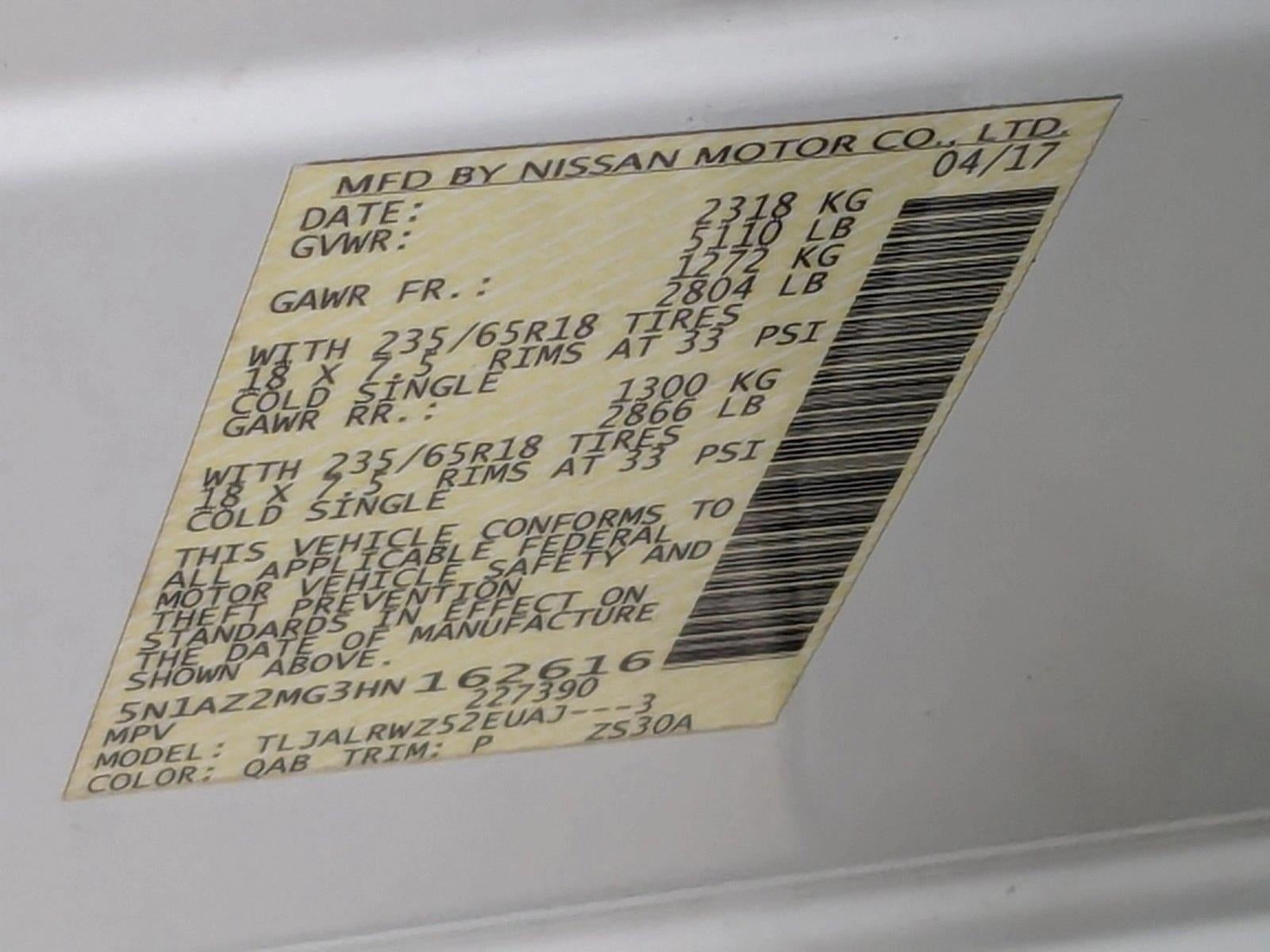 2017 Nissan Murano 2017.5 FWD SL