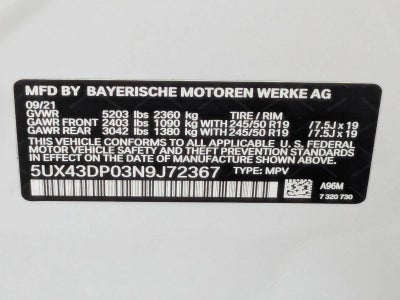 2022 BMW X3 sDrive30i Sports Activity Vehicle