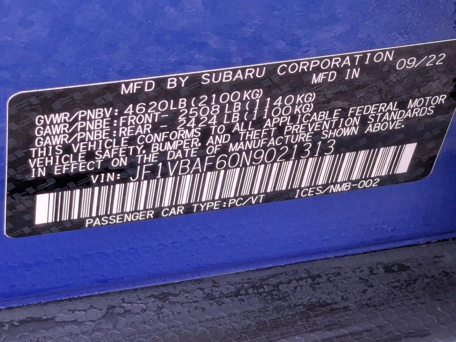 2022 Subaru WRX Premium Manual