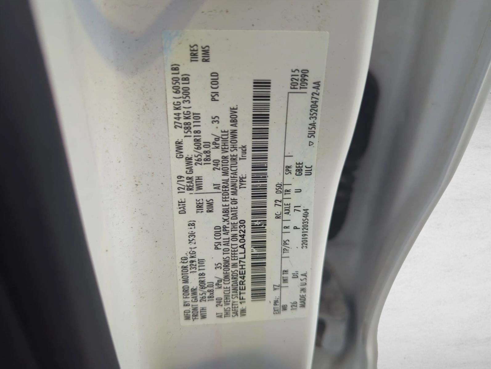 2020 Ford Ranger LARIAT 2WD SuperCrew 5' Box