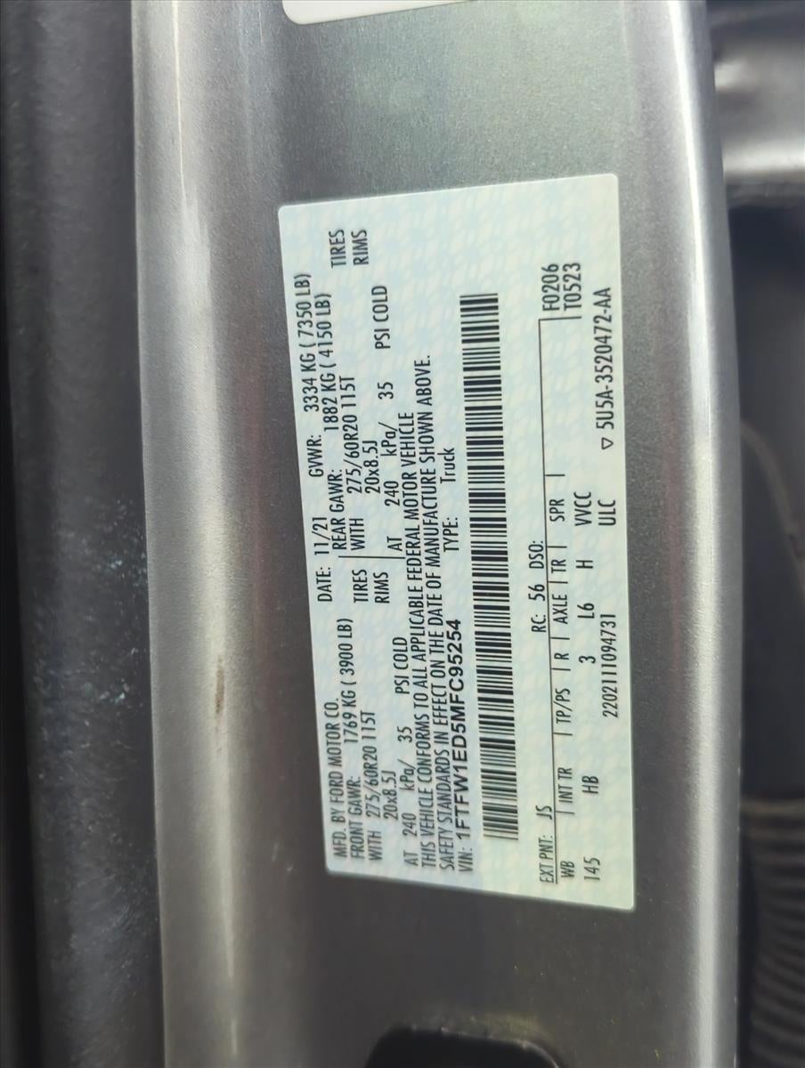 2021 Ford F-150 LARIAT 4WD SuperCrew 5.5' Box