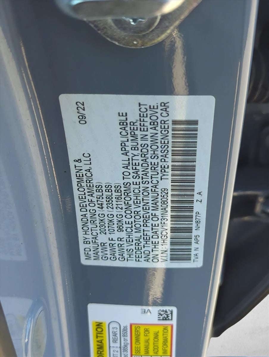 2022 Honda Accord Sedan Sport 1.5T CVT