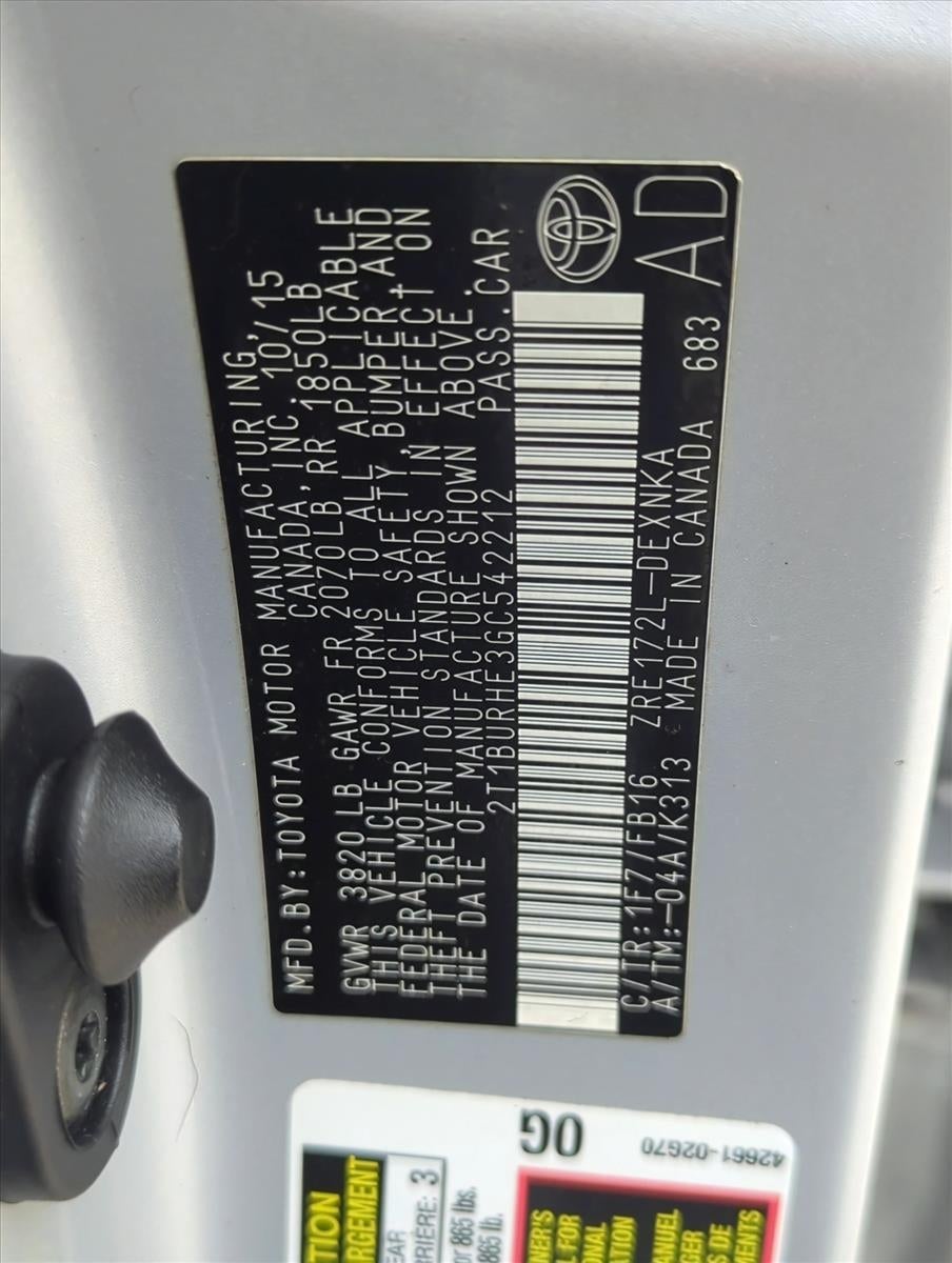 2016 Toyota Corolla 4dr Sdn CVT Auto LE Plus (Natl)