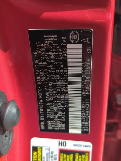 2016 Toyota Corolla 4dr Sdn CVT Auto S Plus (Natl)