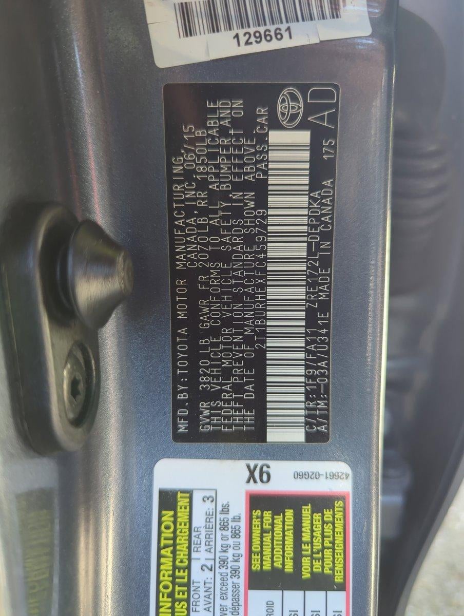 2015 Toyota Corolla 4dr Sdn Auto L (Natl)