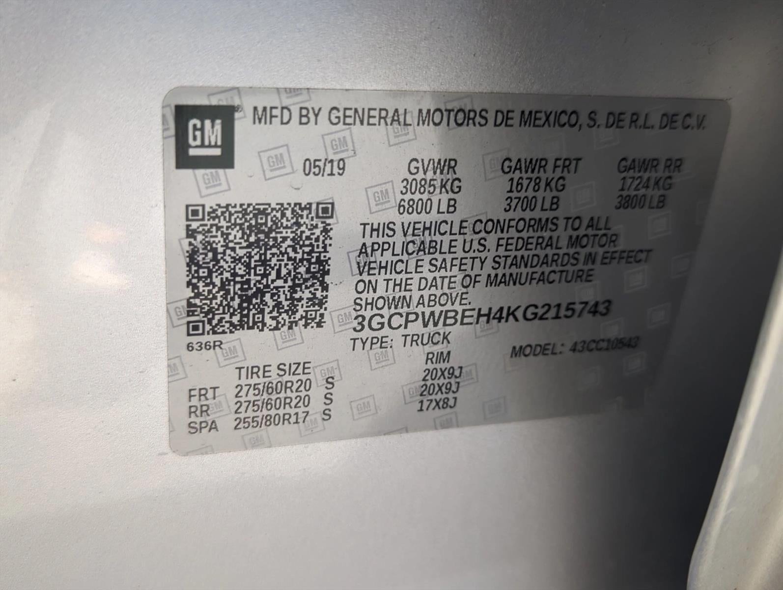 2019 Chevrolet Silverado 1500 Crew Cab Short Box 2-Wheel Drive Custom