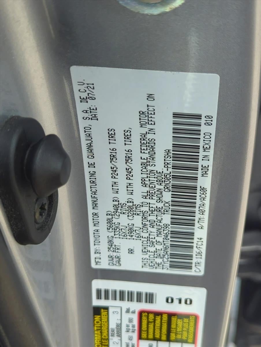 2021 Toyota Tacoma 4WD 4WD SR5 Double Cab 5' Bed V6 AT (GS)