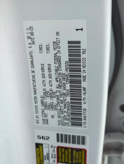 2025 Toyota Tacoma 4WD 4WD SR5 Double Cab 5' Bed AT (GS)