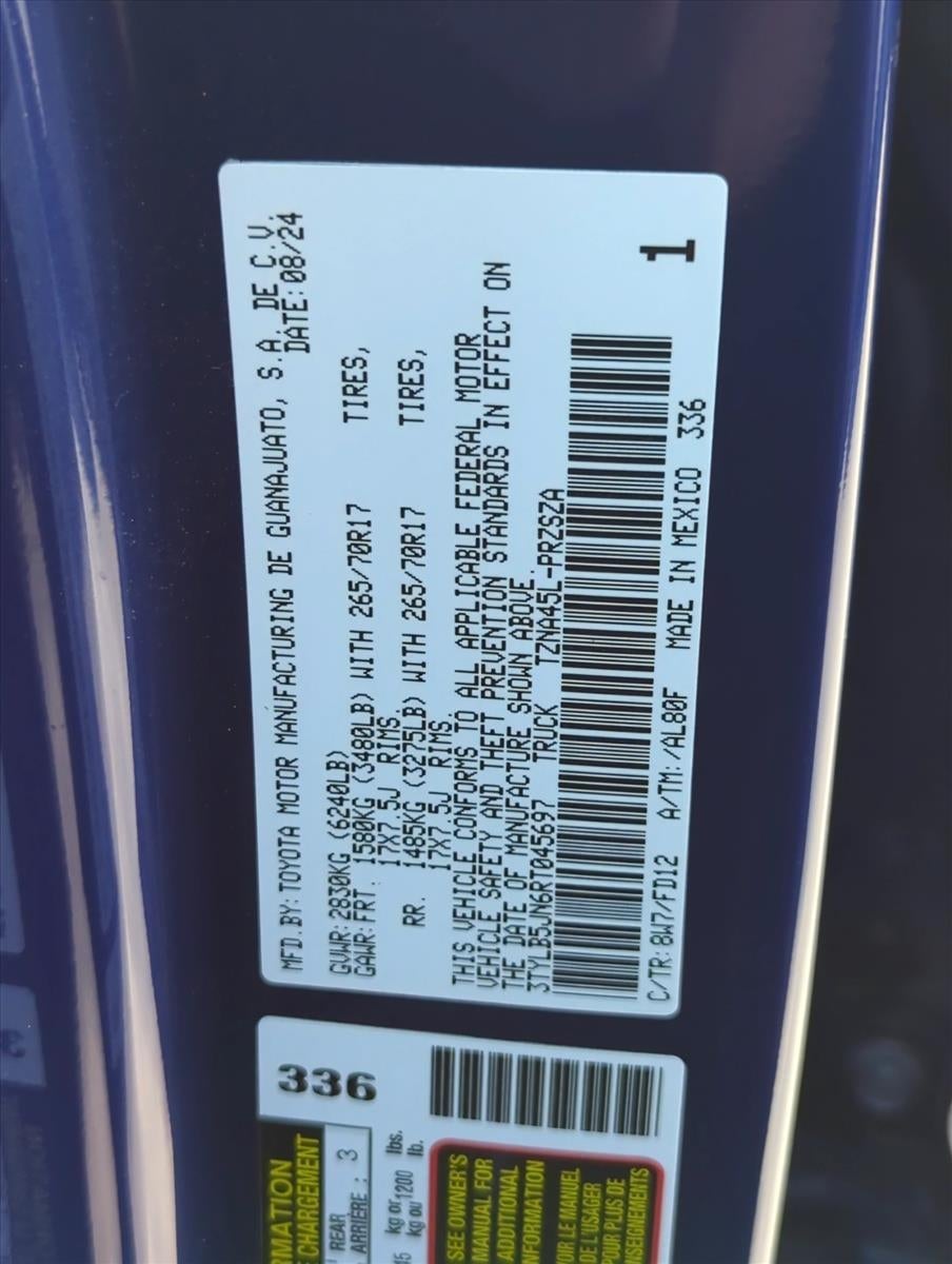 2024 Toyota Tacoma 4WD 4WD TRD Off Road Double Cab 5' Bed AT (Natl)