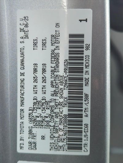 2025 Toyota Tacoma 4WD 4WD Trailhunter Hybrid Double Cab 5' Bed AT (Natl)