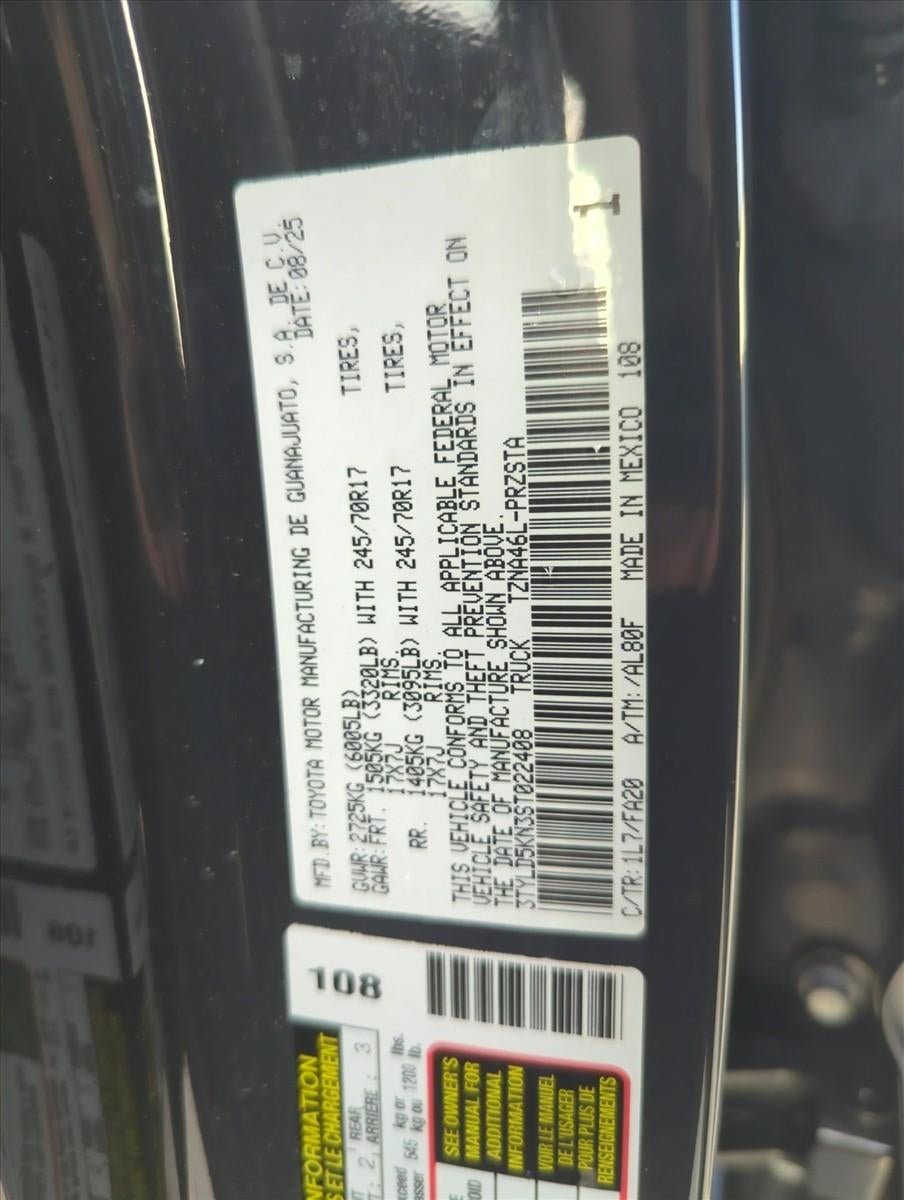2025 Toyota Tacoma 4WD 4WD SR Double Cab 5' Bed AT (GS)
