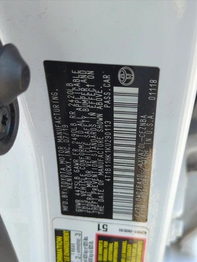 2019 Toyota Camry LE Auto (SE)