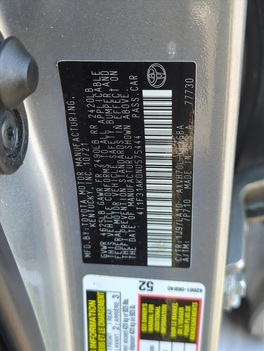 2022 Toyota Camry Hybrid XLE CVT (Natl)