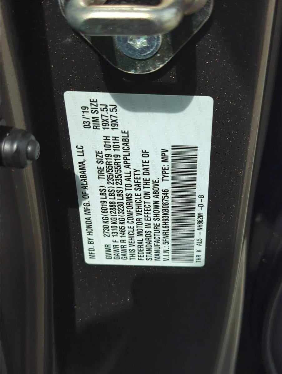 2019 Honda Odyssey Elite Auto