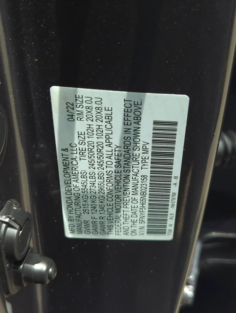 2022 Honda Pilot Touring 7-Passenger 2WD