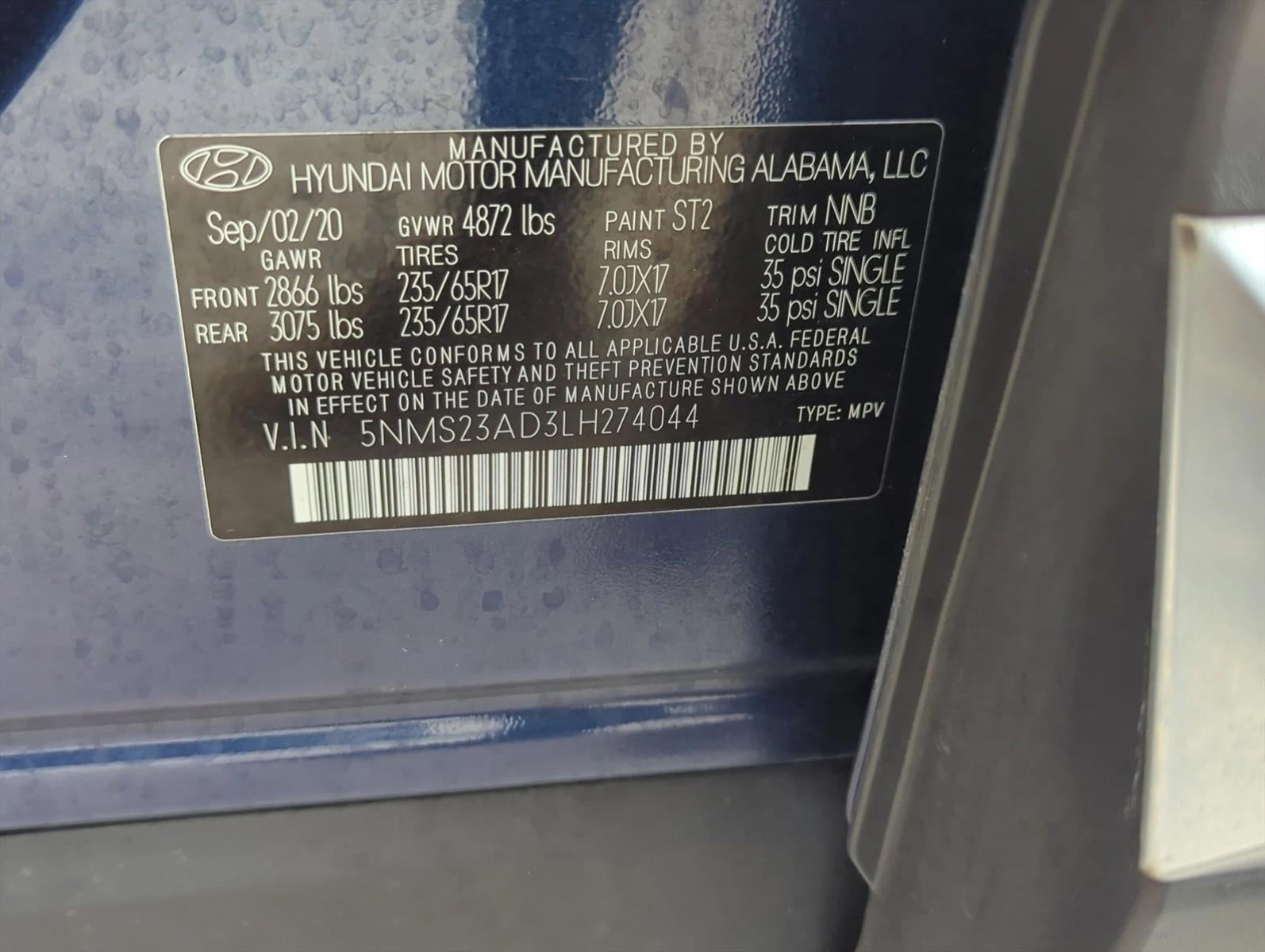 2020 Hyundai SANTA FE SE 2.4L Auto FWD