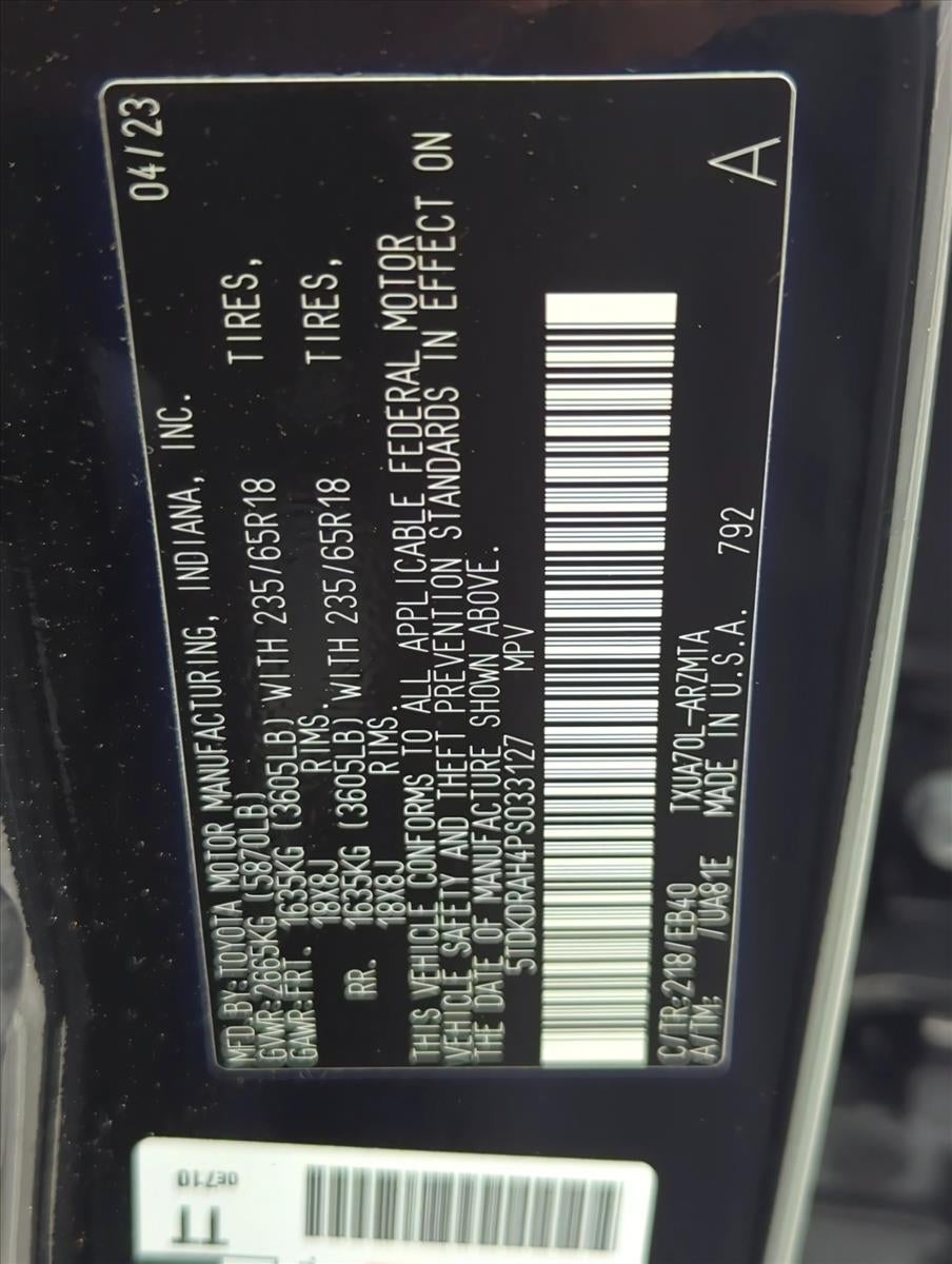 2023 Toyota Highlander XLE FWD (Natl)