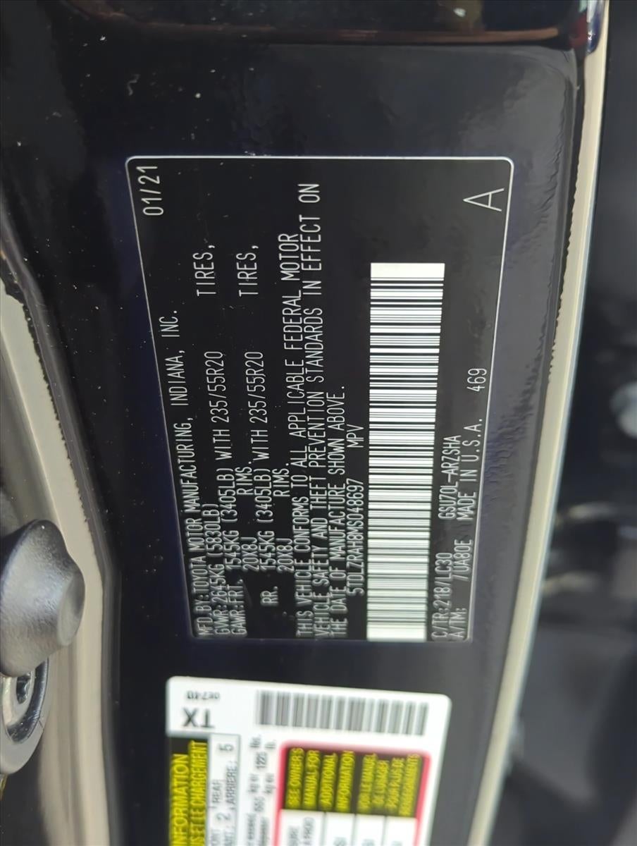 2021 Toyota Highlander XSE FWD (Natl)
