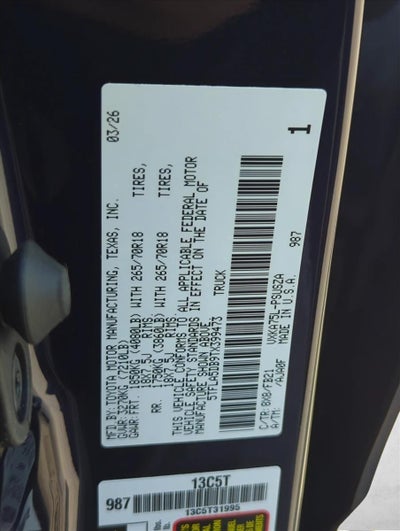 2026 Toyota Tundra 4WD 4WD SR5 CrewMax 5.5' Bed (SE)