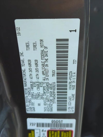 2023 Toyota Tundra 2WD 2WD Platinum CrewMax 5.5' Bed (SE)
