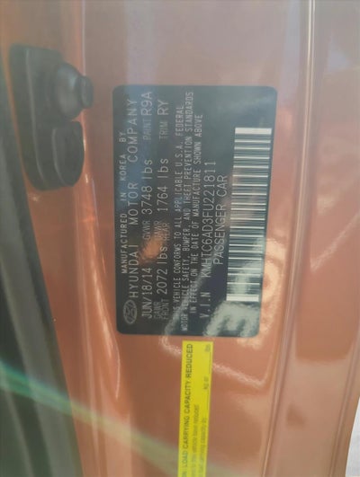 2015 Hyundai VELOSTER 3dr Cpe Auto RE:FLEX w/Black Int