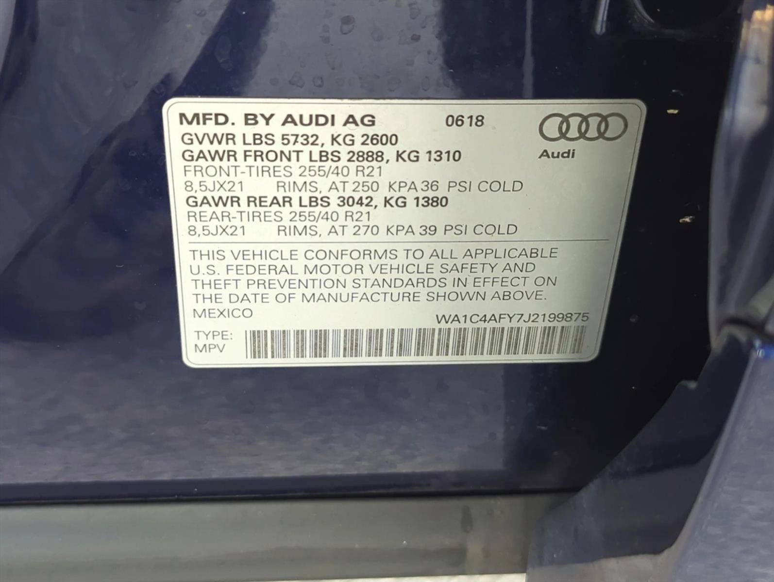 2018 Audi SQ5 3.0 TFSI Prestige