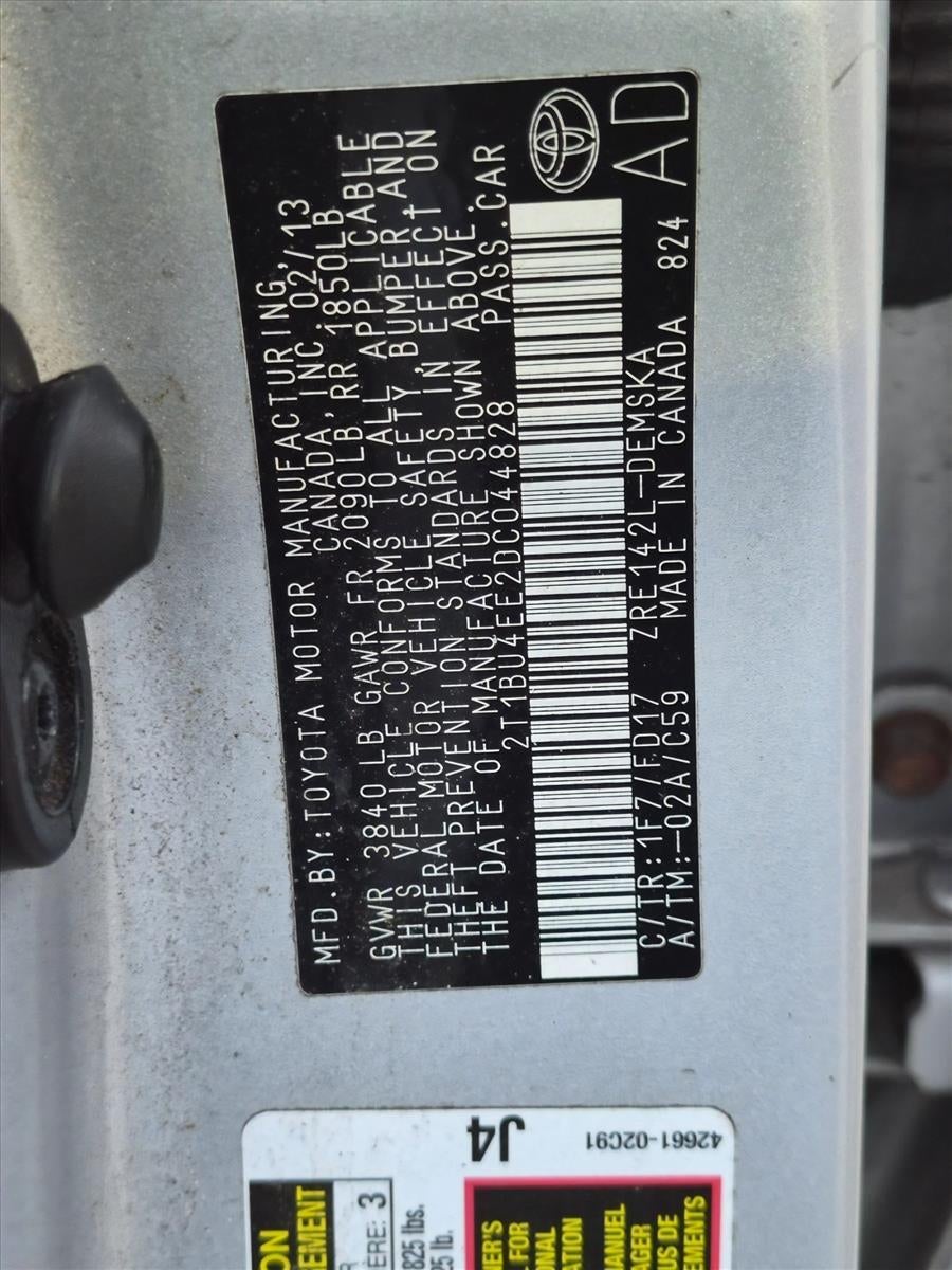 2013 Toyota Corolla 4dr Sdn Man S (Natl)