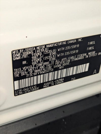 2019 Toyota RAV4 XLE Premium FWD (Natl)