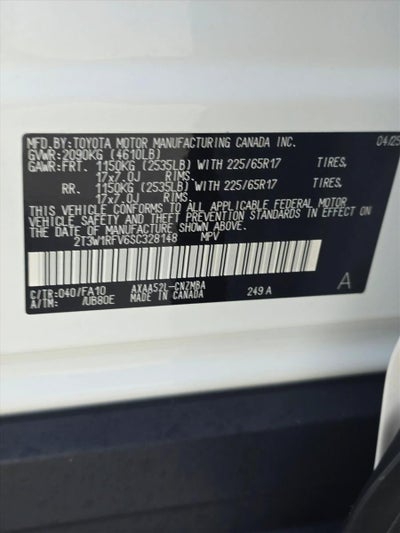 2025 Toyota RAV4 XLE FWD (Natl)