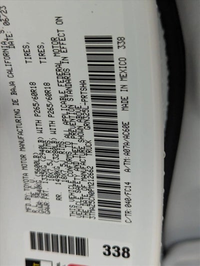 2023 Toyota Tacoma 2WD 2WD SR5 Double Cab 5' Bed V6 AT (GS)