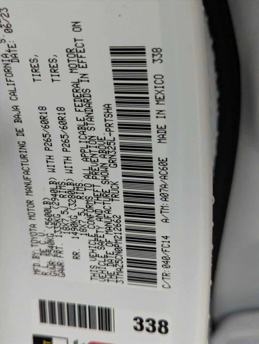 2023 Toyota Tacoma 2WD 2WD SR5 Double Cab 5' Bed V6 AT (GS)