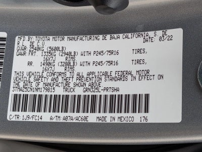 2022 Toyota Tacoma 2WD 2WD SR5 Double Cab 5' Bed V6 AT (GS)