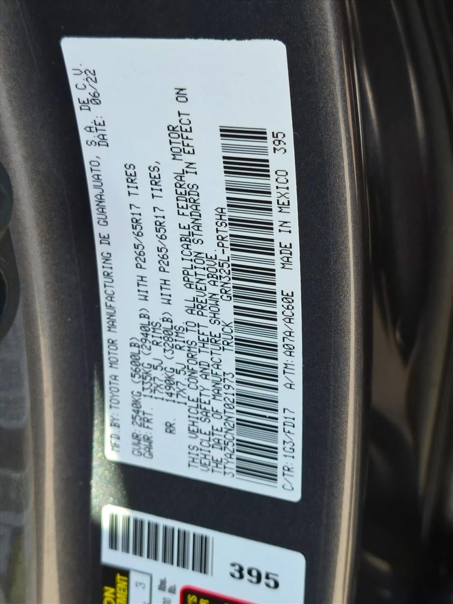 2022 Toyota Tacoma 2WD 2WD TRD Sport Double Cab 5' Bed V6 AT (Natl)