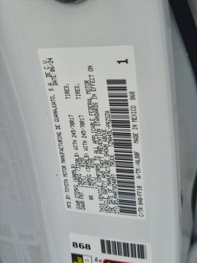 2024 Toyota Tacoma 4WD 4WD SR5 Double Cab 5' Bed AT (Natl)