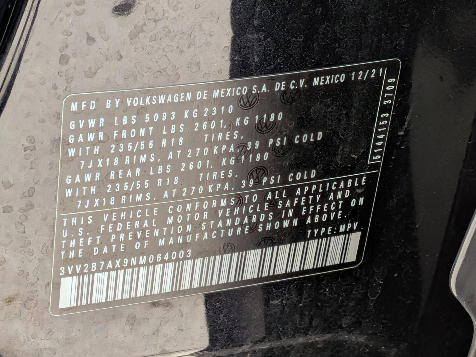 2022 Volkswagen Tiguan 2.0T SE 4MOTION