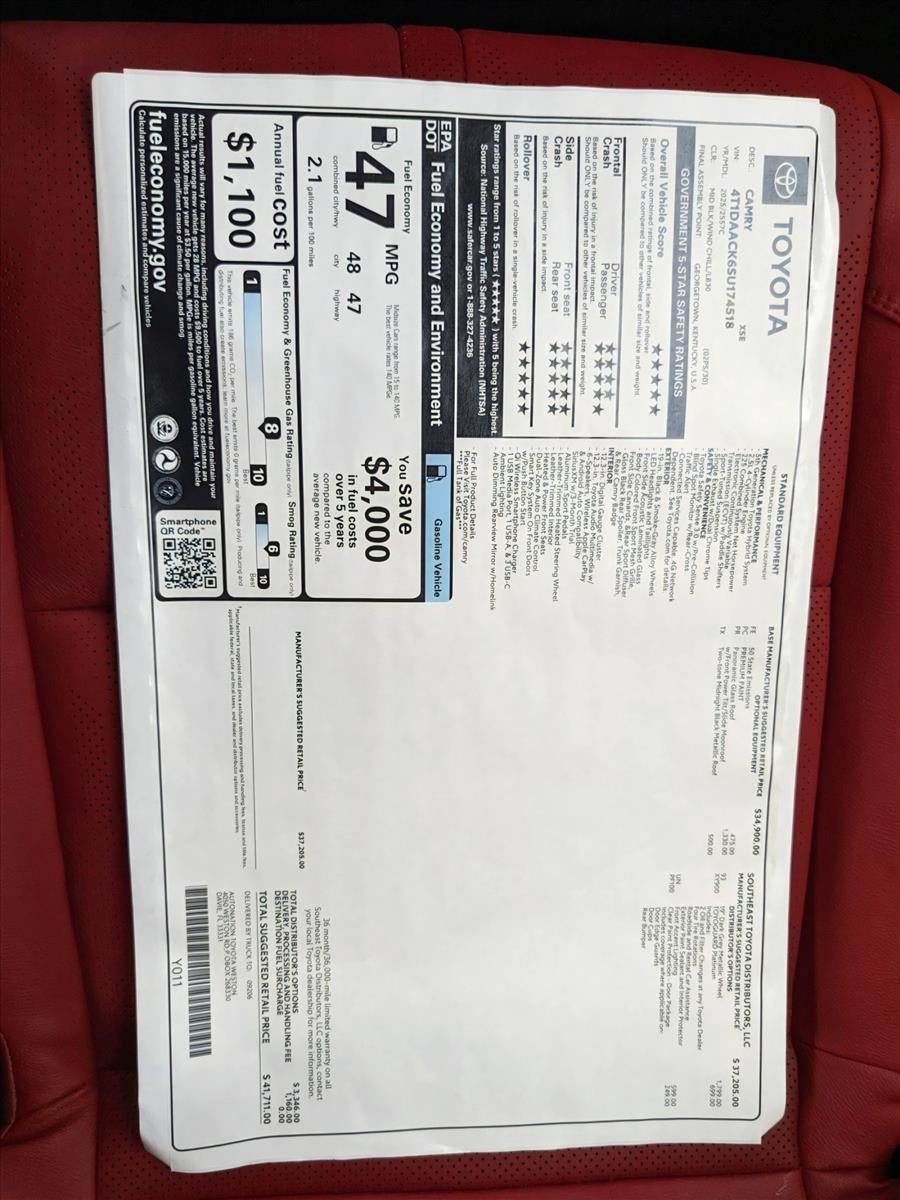 2025 Toyota Camry XSE (Natl)