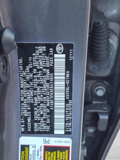 2014 Toyota Camry 4dr Sdn I4 Auto LE (Natl) *Ltd Avail*