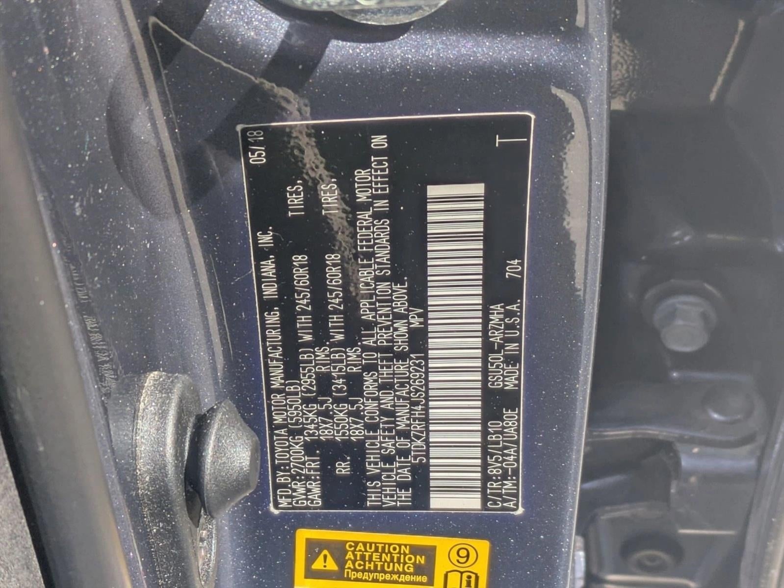 2018 Toyota Highlander XLE V6 FWD (Natl)