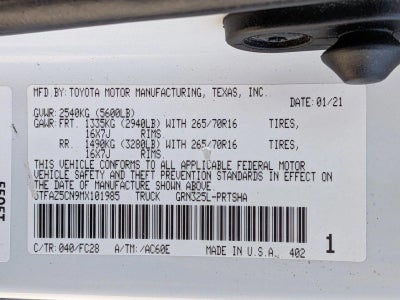 2021 Toyota Tacoma 2WD 2WD SR5 Double Cab 5' Bed V6 AT (GS)