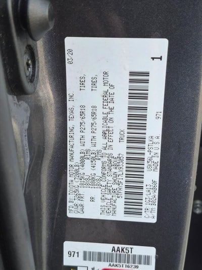 2020 Toyota Tundra 4WD 4WD Limited CrewMax 5.5' Bed 5.7L (Natl)